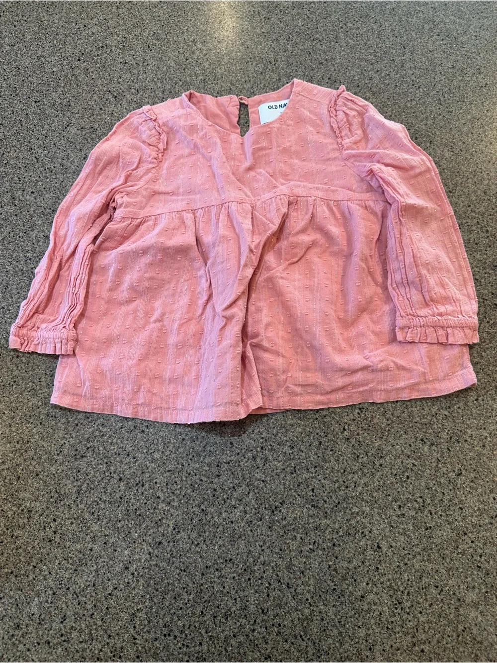 Old Navy Pink Textured Long-Sleeve Baby Top